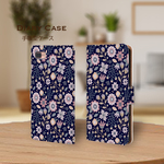 北欧風カラーの花柄 全機種対応 手帳型ケース ハードケース 2001-490 iPhone アンドロイド