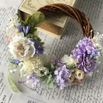 * Light green x White rose * wreath * ハーフリース ギフト