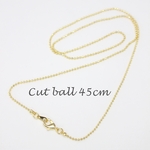 極細(1.2mm)カットボールチェーン(K16GP・全長約45cm)