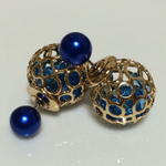 ビジューキャッチ☆ピアス(ブルー)