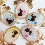 sale✧︎*。ねこ&うさぎ✩︎⡱ミルキーフラワーキーホルダー