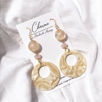 【一点物】シェル風 ClearPink ピアス