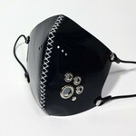 レザーマスク エナメルブラック