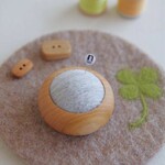 まあるいカップの羊毛ピンクッション【針山】ライトグレー