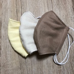 男女兼用大きめ立体ガーゼマスク　ベージュ3色セット　普通手