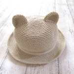 【ｓ様ご予約品】コットンのくま耳ハット　Ｌ