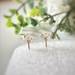 再販♡ Dream Crystal 14kgf 7mm AAAハーキマーダイヤモンドのスタッドピアス