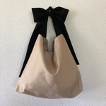 リボン結びbag beige 32×27