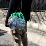 巾着バッグ　ショルダー タイプ   フリル
