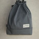 【miffyeen様オーダー作品】体操着袋　ヒッコリー　[ネイビー]