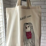 アマビエ様にお願い！　コットン100%　トート・エコバッグ　ピンク