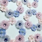 お花シール❁︎スワロフスキー40枚❁︎light pink×tanzania
