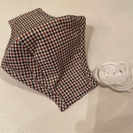 ハンドメイドマスクキット　ノーズワイヤー入り大人用　ブラウンチェック柄