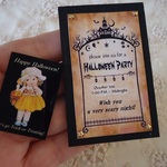 季節限定★ハロウィーンパーティーのお知らせボード＆サインプレートのセット　三日月と教会