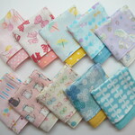 16×16　お得な10枚セット　４重ガーゼハンカチ　リボン＆スワン