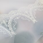 チュール刺繍片山幅広レース 0.5m 花 アンティーク風 キナリｘアイボリー (LHCA52KNSEWD)