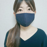【送料無料】〈一枚〉コットン　立体インナーマスク　紺　ダブルガーゼ　大人用