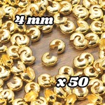 【e446】送料無料 [約40個] つぶし玉 カシメ玉 カバー ゴールド 4mm 