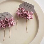 ロングチャームイヤリング　ダークピンク