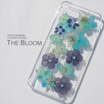 iPhone5/5s ケース 押し花 LightBlue.Green&Navy
