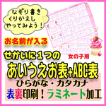 なぞり書き用　ひらがな・カタカナ・ABC表　ラミネート2枚
