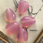 【30粒✴︎6.5×5mm】チェコビーズ ✴︎平しずく《ローズop》