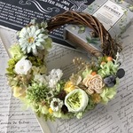  Green gabera x  Hydrangea * wreath * ハーフリース ギフト 
