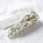 花たっぷりのヘアクリップ＊dusty green