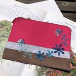 💙felt de patchwork青いお花のお薬手帳ケース💙