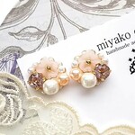 [ピアス] フラワーガーデン＊ビジュー  (パール コットンパール ピアス)