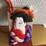 百人一首かるた木札 浮世絵美人画押絵ストラップ