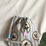 【半額セール】入園入学給食袋コップ入れ巾着★綿麻アリスレース