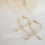 【再販※4】🆕【simple line】cross wireイヤリング