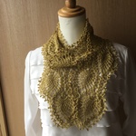 「再販」シルクリネンのパイナップル模様ミニストール