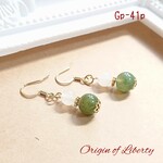 NEW！Gp-41p【白翡翠×モスアゲート】天然石ピアス・イヤリング