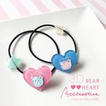 3D BEAR　ハートの名入れヘアゴム/ブローチ