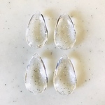 Clear Silver Glitter Drop Pendant Tops