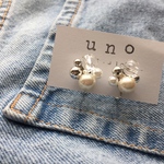 ころんとクリア×パールピアス・イヤリング