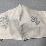 🌸　リネン　立体マスク　刺繍入り