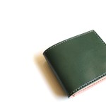 【受注生産品】二つ折り財布 〜栃木アニリン緑×栃木サドル〜