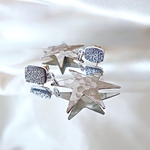 14KGF/ SILVER DRUZY HAMMERED STAR EARRINGS