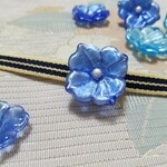 【梅雨前sale】帯留め  紫陽花　瑠璃