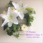 ◆セール！値下げしました◆Hanakurabu◆エレガントカサブランカとガーベラ◆造花・壁掛けリース◆