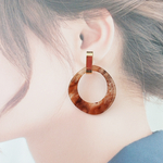 ★再販★ べっこうおおぶりリング イヤリング/ピアス 