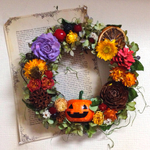 ハロウィンお花たっぷりリース🎃