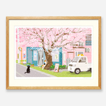 イラストフレーム（28.桜通りの理髪店）