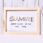 命名書　刺繍　ビーズ　ネームボード　ベビーボード　バースボード　ウェルカムボード　ファミリーボード　アート　名前刺繍　オーダーメイド