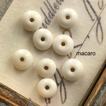 【16粒✴︎約4×2mm】ベネチアンビーズ ✴︎ロンデル《アイボリー》