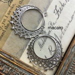  【2個✴︎28×25mm】スカシチャーム✴︎ラウンド《シルバー》