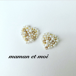 可愛い♡パールハートピアス(イヤリング)